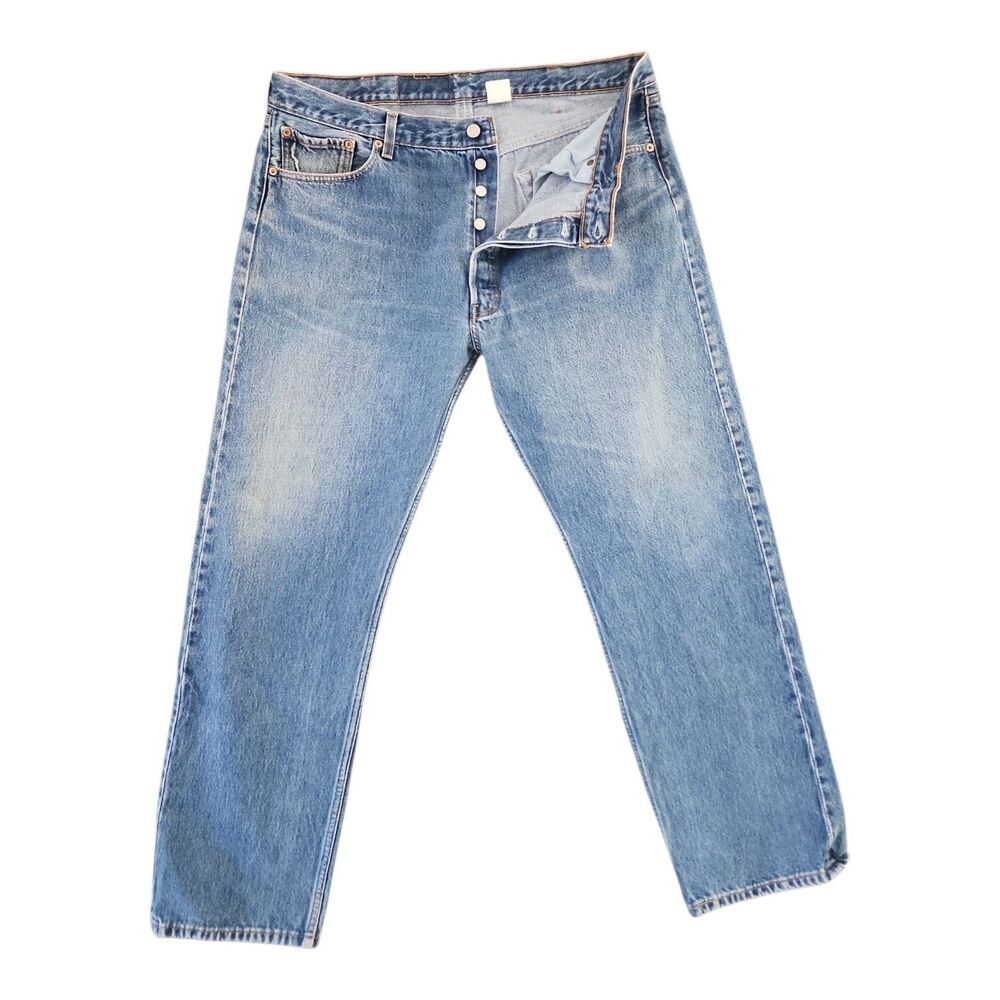 Vintage Levis 501 Jeans Men's 40x32 Straight Leg Button Fly Blue Denim WPL 423